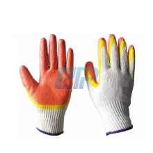 Anti Slip Orange Yellow Double Latex Coated Work Gloves For Peru Chile Market